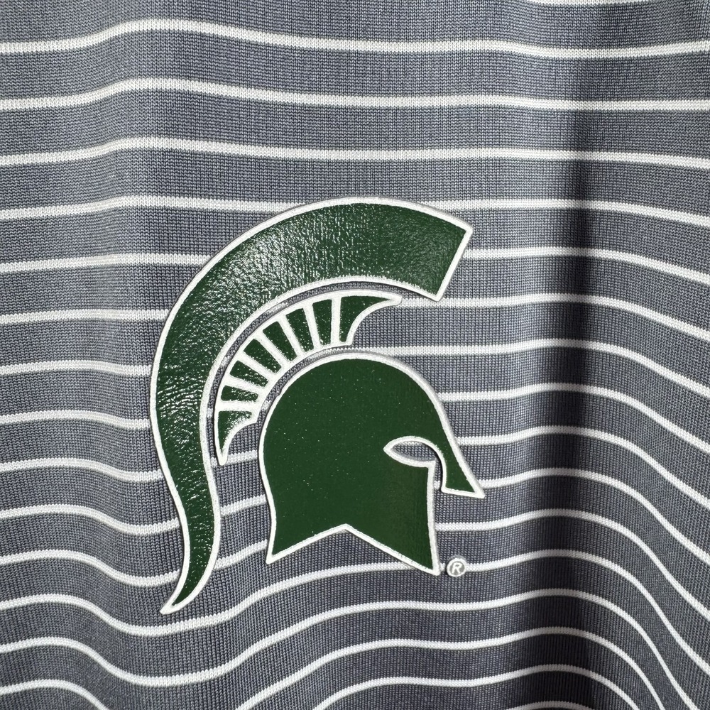 Michigan State Spartans Shirt Mens Large NCAA Basketball‎ Russell Poly Striped - Picture 4 of 10